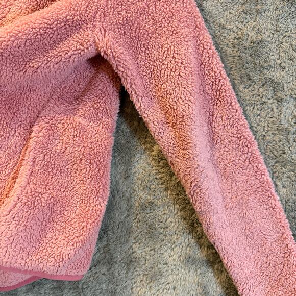 Crewcuts Pink Plush Fleece Sherpa Jacket Pullover Quarter Snap XL 12 14 - Picture 6 of 13